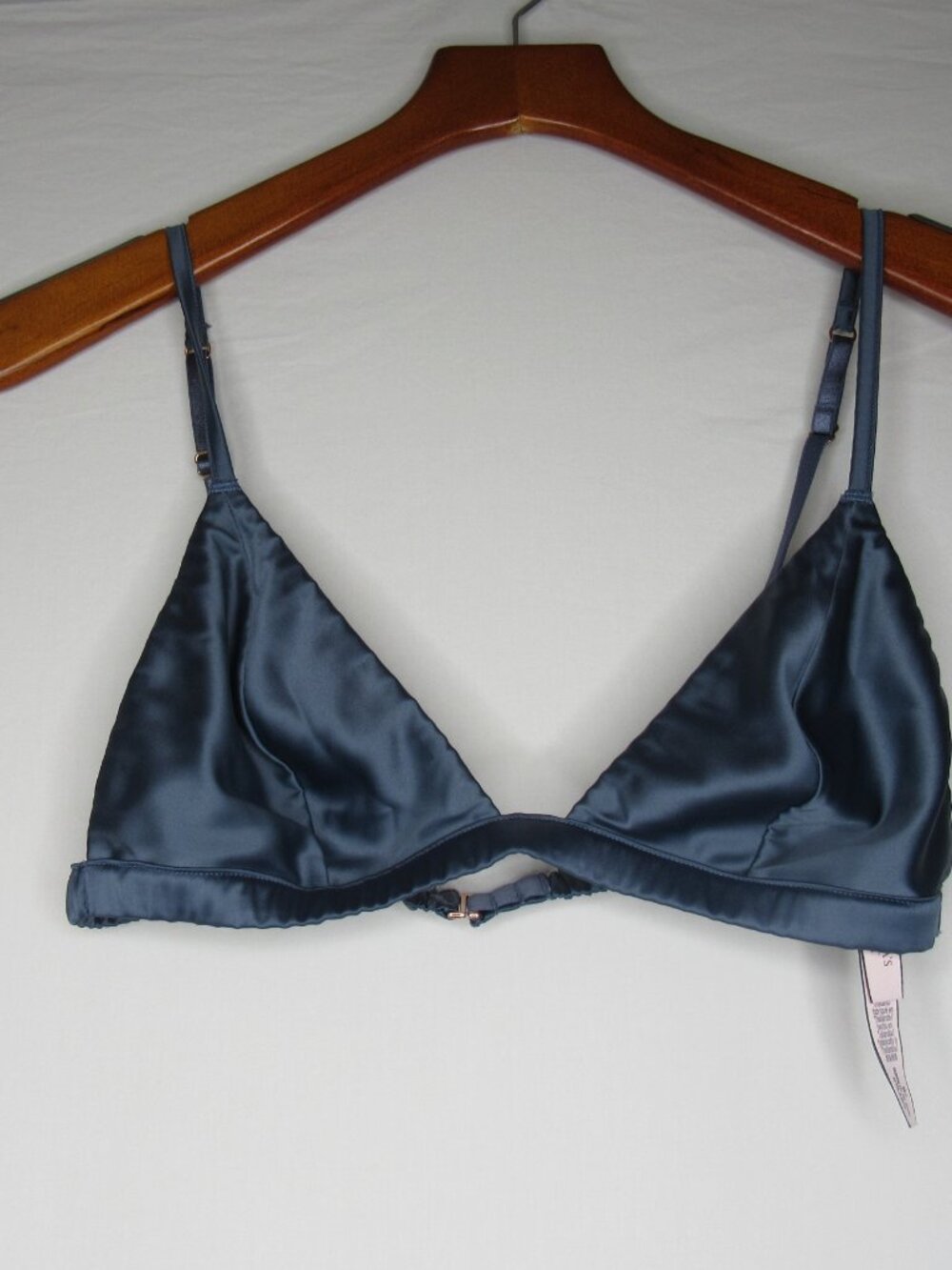 Victoria's Secret Blue Satin Triangle Bralette Women's M Medium - Picture 7 of 9